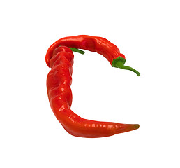 Image showing Letter C composed of chili peppers