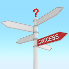 Image showing crossroad sign with success direction