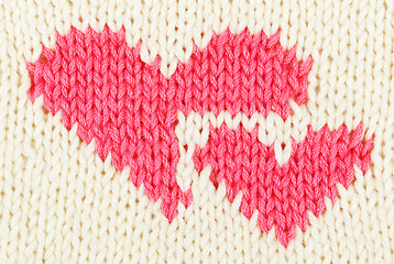 Image showing knit two red heart