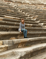 Image showing Girl in the amphitheater