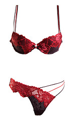 Image showing set of black and red lingerie