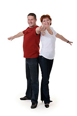 Image showing couple in the pose of a monument