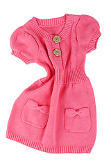 Image showing Red knitted baby dress