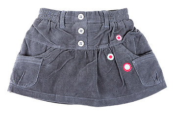 Image showing gray velvet mini skirt