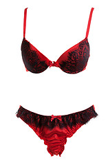 Image showing set of red lingerie