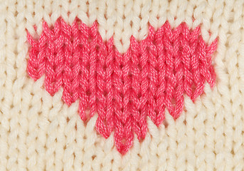 Image showing knit red heart