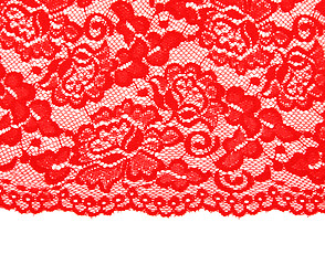 Image showing Red lace with pattern with form flower