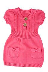 Image showing Red knitted baby dress