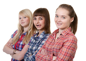 Image showing three young beautiful girlfriends