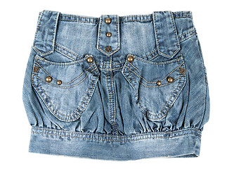 Image showing denim mini skirt