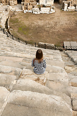 Image showing Girl in the amphitheater