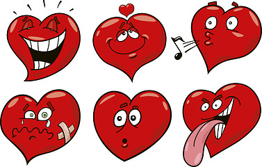 Image showing cartoon hearts set