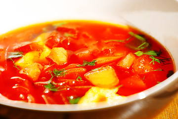 Image showing Vegetable red-beet soup