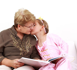 Image showing Happy girl with granny