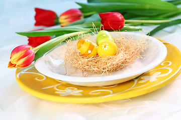 Image showing Easter place setting