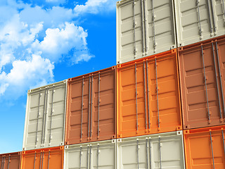 Image showing 3d container and blue sky