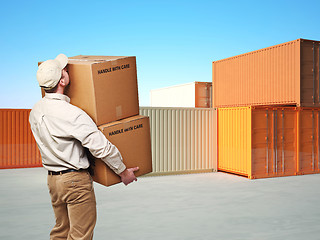 Image showing delivery man at work