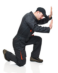 Image showing manual worker push position