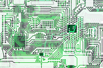 Image showing Industrial electronic high-tech circuit board background