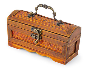 Image showing Old box - trunk on white background