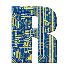 Image showing Letter from electronic circuit board alphabet on white backgroun