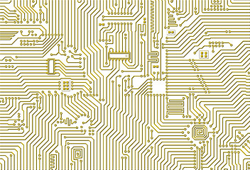 Image showing Golden industrial circuit board pattern