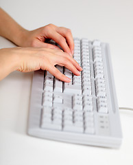 Image showing Female hands working with computer keyboard