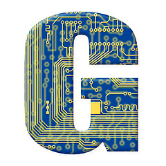 Image showing Letter from electronic circuit board alphabet on white backgroun