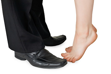 Image showing Feet kissing a man and naked woman