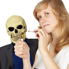 Image showing Woman did not understand how dangerous smoking