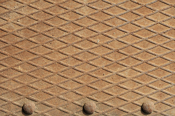 Image showing Old rusty steel floor