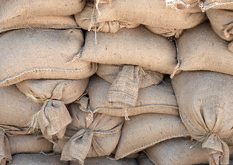 Image showing sandbags in pile