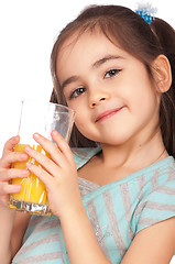 Image showing Girl drinking juice