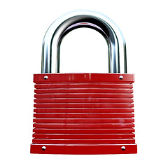 Image showing isolated red padlock