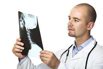 Image showing young doctor with xray film