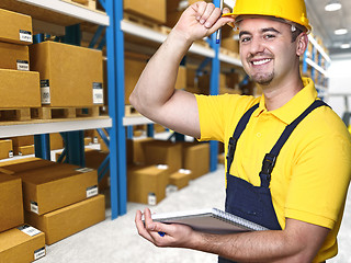 Image showing smiling manual worker