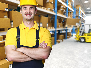 Image showing smiling manual worker