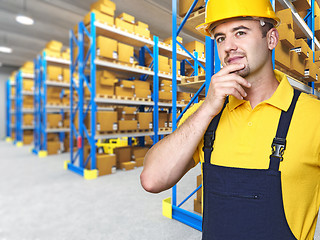 Image showing caucasian manual worker portrait