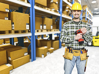 Image showing handyman in warehouse