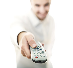 Image showing man with remote control