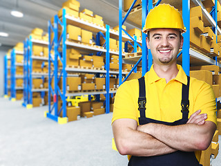 Image showing smiling manual worker