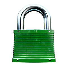 Image showing isolated green padlock