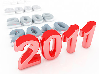 Image showing red 2011 new year background