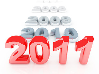 Image showing red 2011 new year background