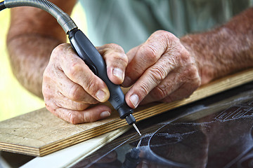 Image showing craftman at work detail