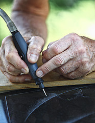 Image showing craftman at work detail