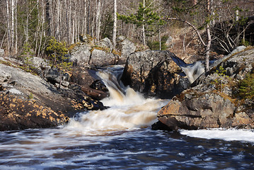 Image showing waterfall in north Russia; âîäîïàä