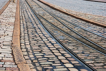 Image showing rails and pavement