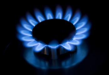 Image showing blue gas flames