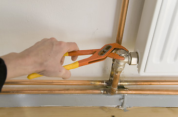 Image showing plumber radiator